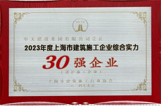 金世豪建设集团连续八年蝉联“上海市进沪施工30强企业第一名”